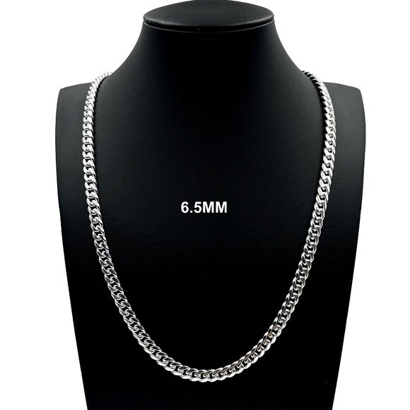 Real 925 SOLID Sterling Silver 6.5mm Miami Cuban Link Chain Necklace 22" inch - Picture 1 of 6